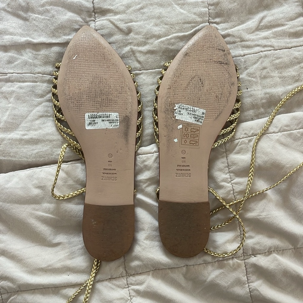 Schutz Adele Metallic Leather Sandals - image 5